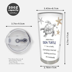 20oz Starfish Sea Turtle Tumbler Insulated Water Bottle Car Travel Cup