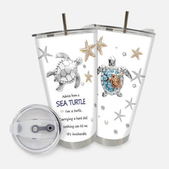 20oz Starfish Sea Turtle Tumbler Insulated Water Bottle Car Travel Cup
