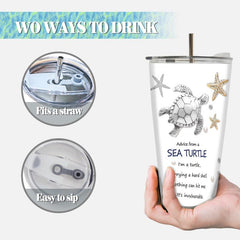 20oz Starfish Sea Turtle Tumbler Insulated Water Bottle Car Travel Cup