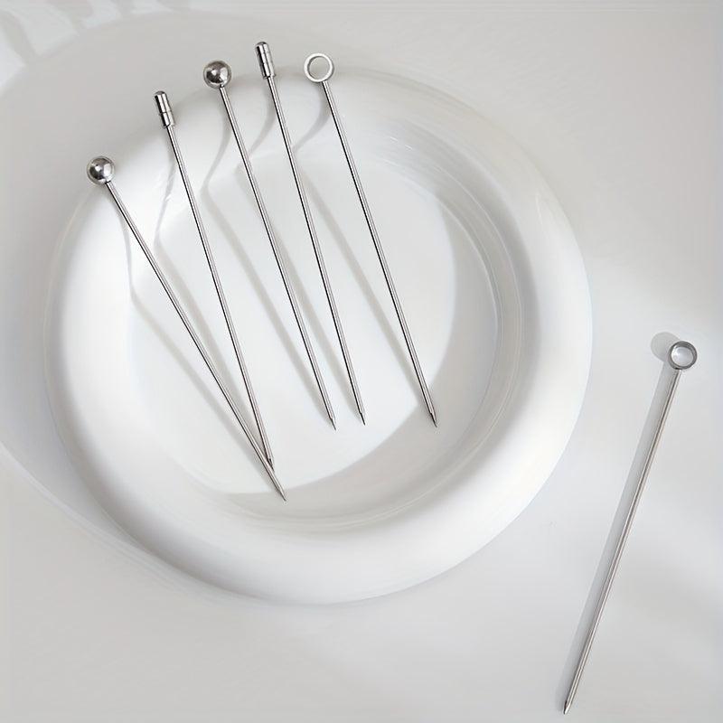 3pcs Stainless Steel Fruit Stick Cocktail Needle