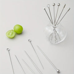3pcs Stainless Steel Fruit Stick Cocktail Needle