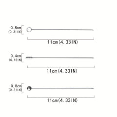 3pcs Stainless Steel Fruit Stick Cocktail Needle