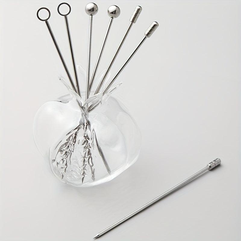 3pcs Stainless Steel Fruit Stick Cocktail Needle