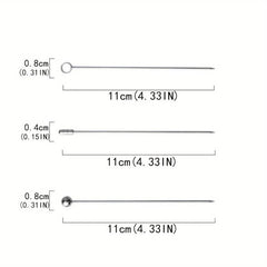 3pcs Stainless Steel Fruit Stick Cocktail Needle