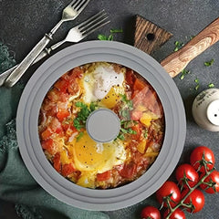 Universal Glass Pot Cover for 20-28cm Pans, Silicone Edge, Kitchen Utensils