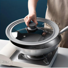 Universal Glass Pot Cover for 20-28cm Pans, Silicone Edge, Kitchen Utensils
