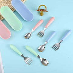3pcs Stainless Steel Cutlery Set with Case for Outdoor Dining and Travel