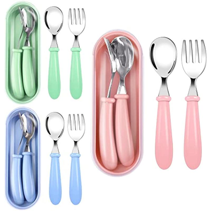 3pcs Stainless Steel Cutlery Set with Case for Outdoor Dining and Travel