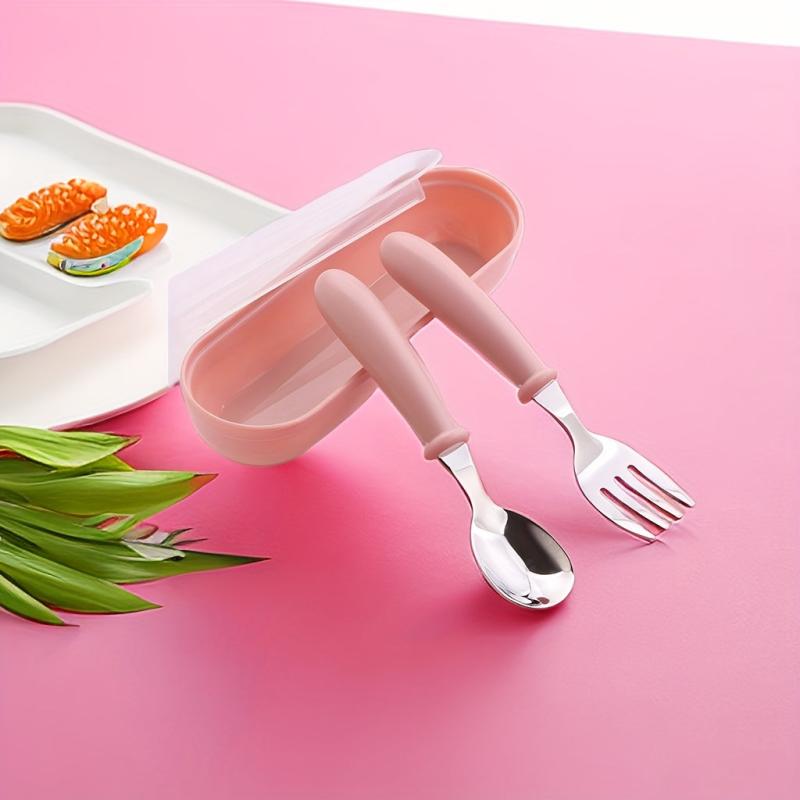 3pcs Stainless Steel Cutlery Set with Case for Outdoor Dining and Travel