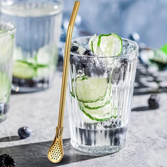 Stainless Steel Drinking Straw with Filter Spoon