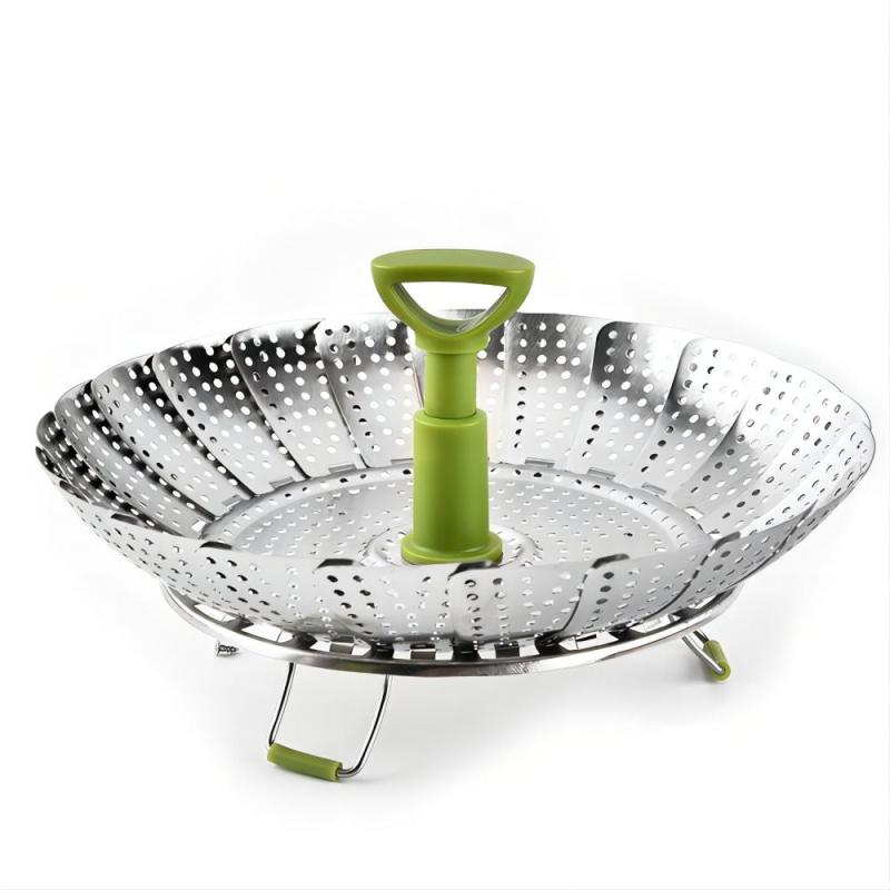 Foldable Stainless Steel Vegetable Steamer Basket - Easy Vegetable Steaming