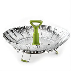 Foldable Stainless Steel Vegetable Steamer Basket - Easy Vegetable Steaming