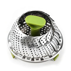 Foldable Stainless Steel Vegetable Steamer Basket - Easy Vegetable Steaming