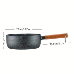 Yukihira Non Stick Pan 7.87in Wooden Handle Universal Open Flame Cooking
