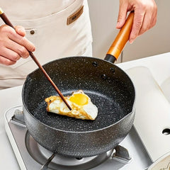 Yukihira Non Stick Pan 7.87in Wooden Handle Universal Open Flame Cooking