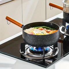 Yukihira Non Stick Pan 7.87in Wooden Handle Universal Open Flame Cooking