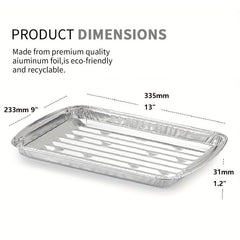 10 Pack Aluminum Grill Pans 22.86x33.02cm BBQ Grill Texture Disposable