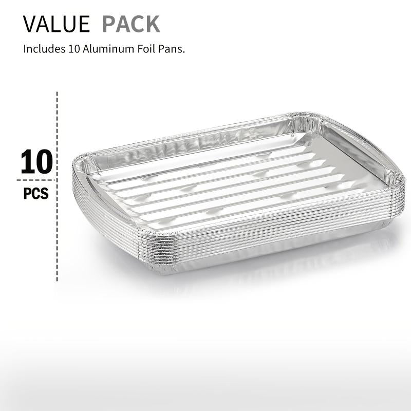 10pcs 9x13 Alum. Foil Trays Non-stick Baking Sheets Grill Pans