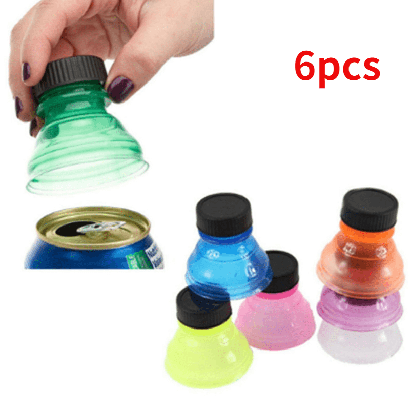 6pcs Reusable Soda Can Lids Snap On Soda Savers - Eco Friendly Can Covers