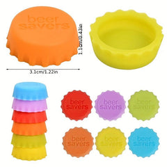 2pcs Silicone Reusable Bottle Caps Sealed Stopper Cover Kitchen Gadgets