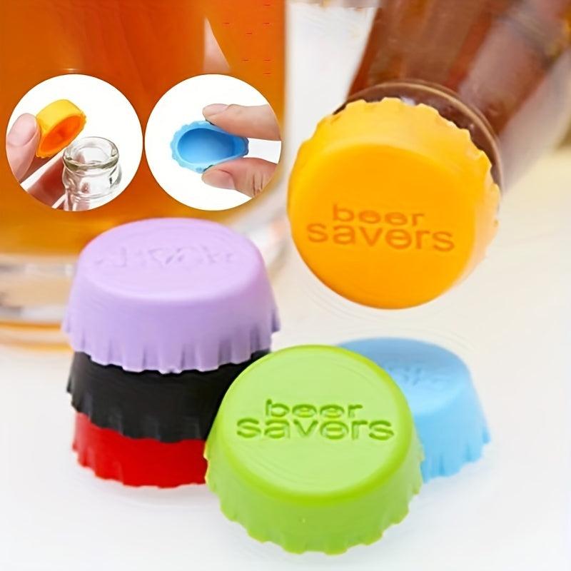 2pcs Silicone Reusable Bottle Caps Sealed Stopper Cover Kitchen Gadgets