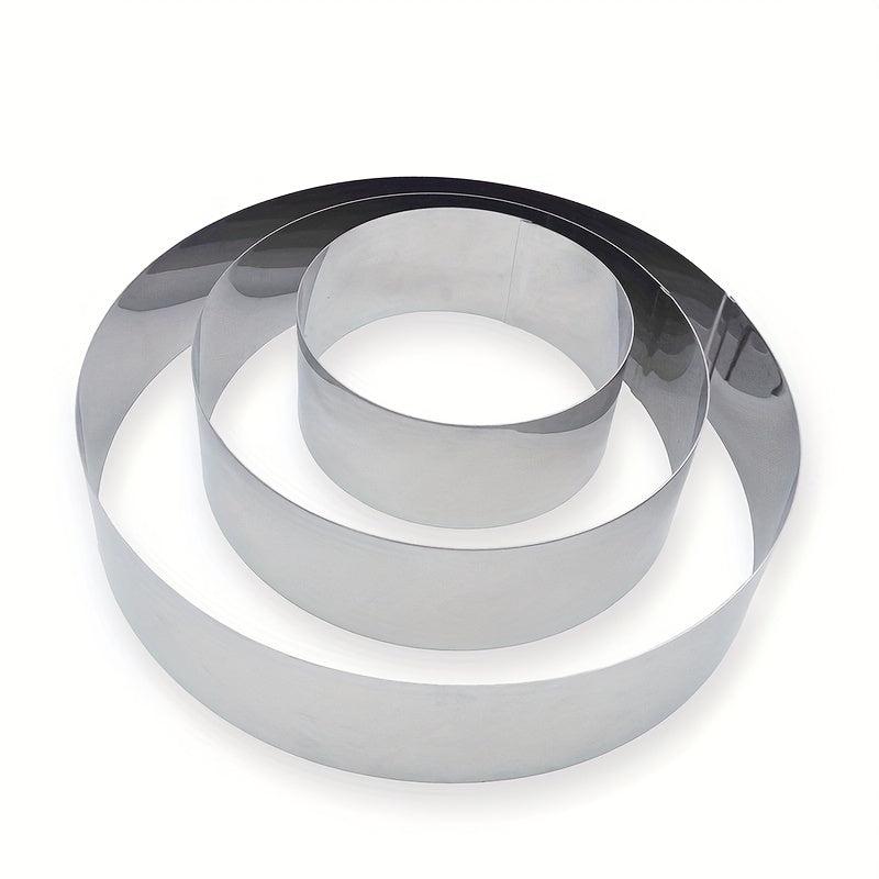 3pcs Mousse Cake Mold Rings - Round Heart Flower Bear Kitten Shaped