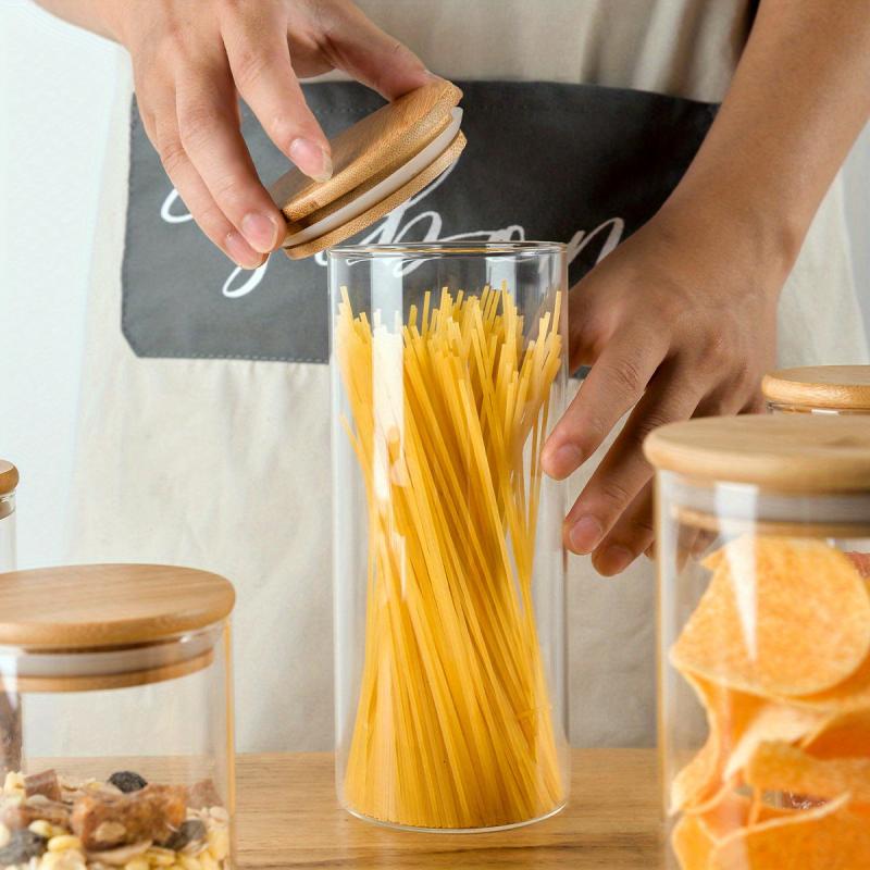 Heat Resistant Glass Jar with Lid - Ideal for Pasta, Cookies, Nuts