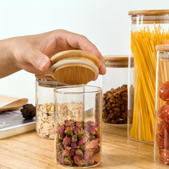 Heat Resistant Glass Jar with Lid - Ideal for Pasta, Cookies, Nuts