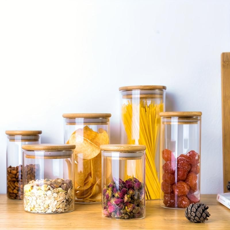 Heat Resistant Glass Jar with Lid - Ideal for Pasta, Cookies, Nuts