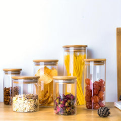 Heat Resistant Glass Jar with Lid - Ideal for Pasta, Cookies, Nuts