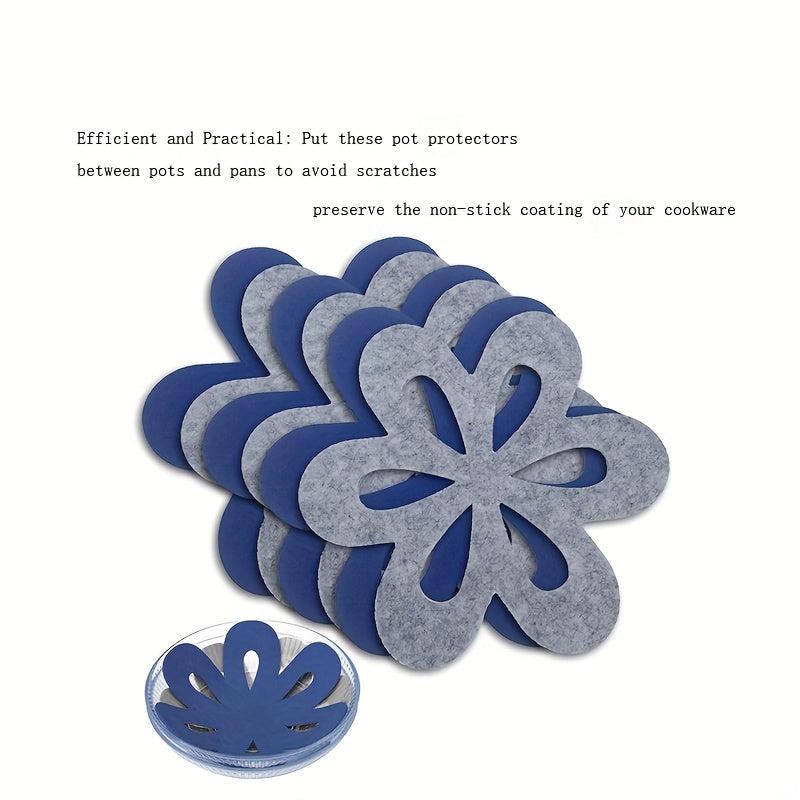 6 Pcs Pan And Pot Protectors Set Anti Slip Cookware Protector Pads