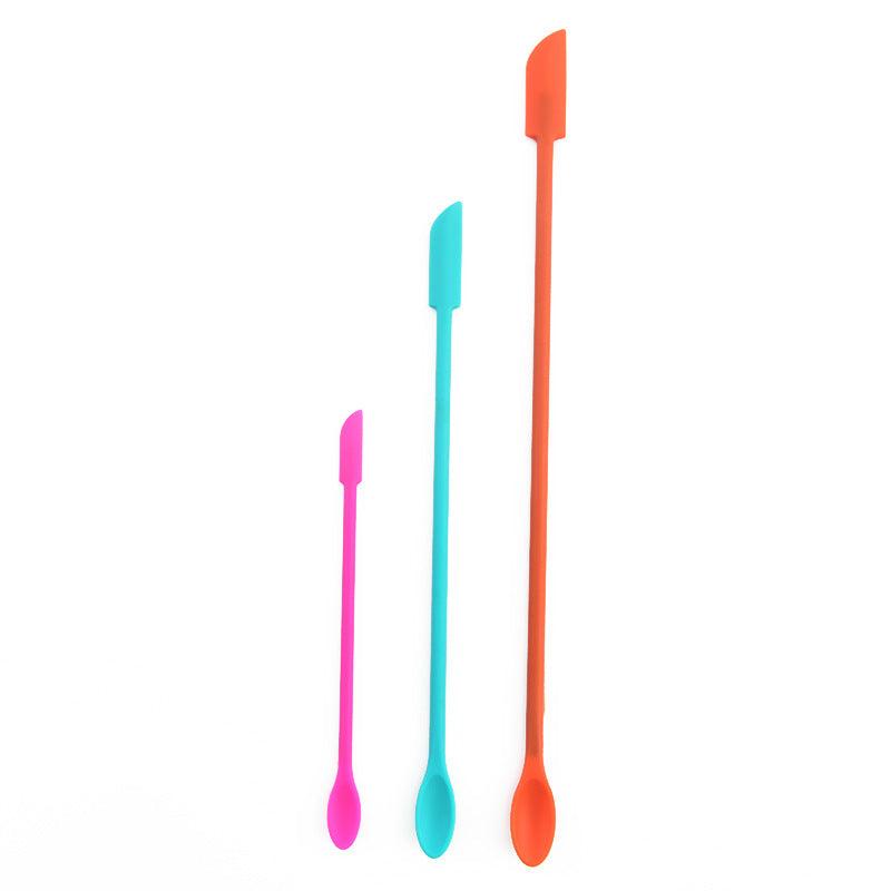 3pcs Mini Silicone Spatula Scraper Spoon Set for Makeup Beauty Cosmetic Jar