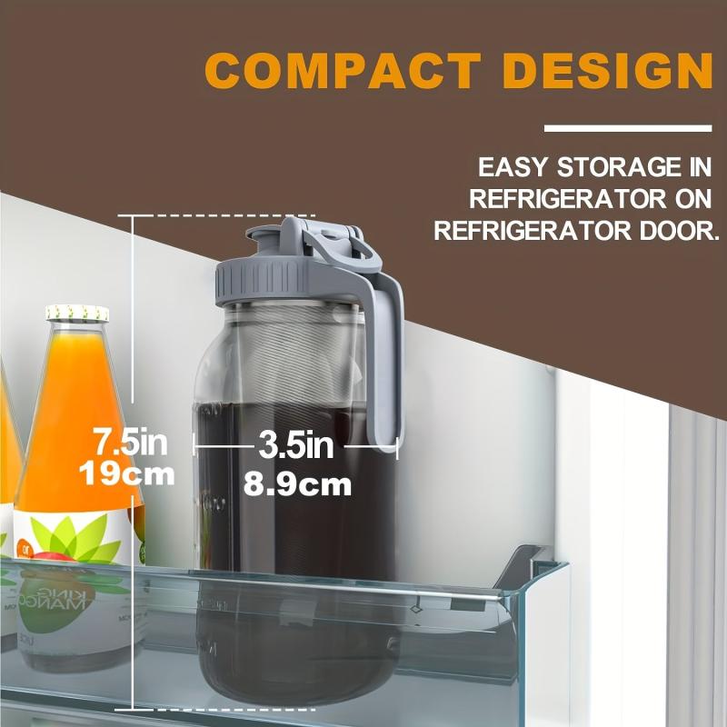 32 oz Mason Jar Pitcher Glass Jug w/ Pour Spout Handle Lid