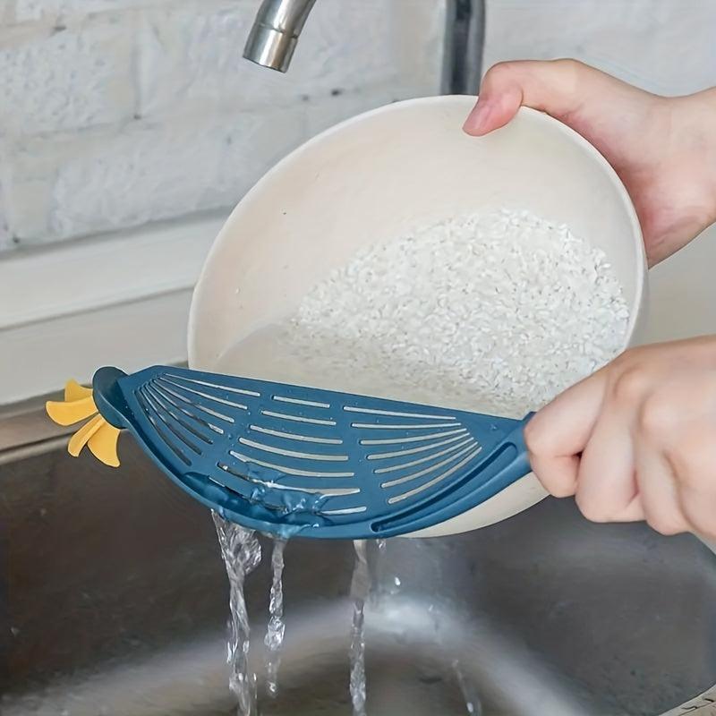 Pot Strainer With Handle Rice Washing Tool Colander Pasta Drainer