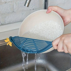 Pot Strainer With Handle Rice Washing Tool Colander Pasta Drainer