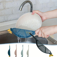 Pot Strainer With Handle Rice Washing Tool Colander Pasta Drainer