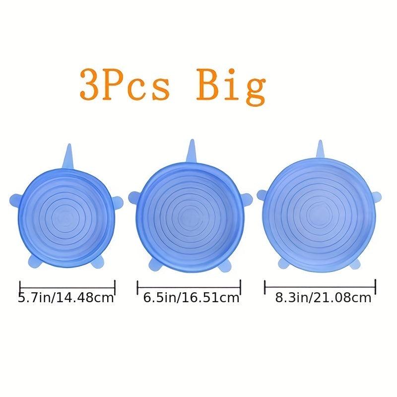 6pcs Silicone Stretch Lids Reusable Airtight Food Wrap Covers