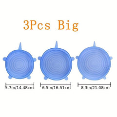 6pcs Silicone Stretch Lids Reusable Airtight Food Wrap Covers