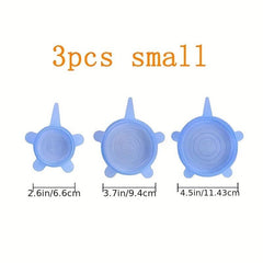 6pcs Silicone Stretch Lids Reusable Airtight Food Wrap Covers