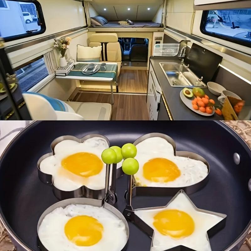 4pcs Heart Shaped Egg Fryer Stainless Steel Mold for Perfect Eggs