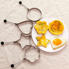 4pcs Heart Shaped Egg Fryer Stainless Steel Mold for Perfect Eggs