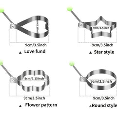 4pcs Heart Shaped Egg Fryer Stainless Steel Mold for Perfect Eggs
