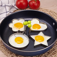 4pcs Heart Shaped Egg Fryer Stainless Steel Mold for Perfect Eggs