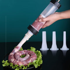 Hand Operated Sausage Stuffer with Plastic Tubes