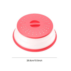 Foldable Microwave Splash Cover 10.5in Round Lid High Temperature Cooking