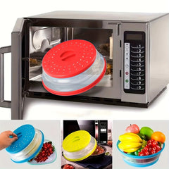 Foldable Microwave Splash Cover 10.5in Round Lid High Temperature Cooking