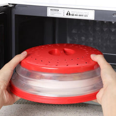 Foldable Microwave Splash Cover 10.5in Round Lid High Temperature Cooking