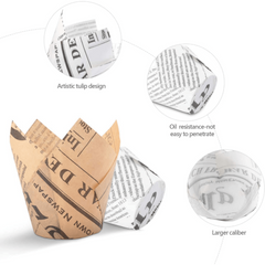 Tulip Muffin Cups Disposable Cupcake Liners Baking Tools