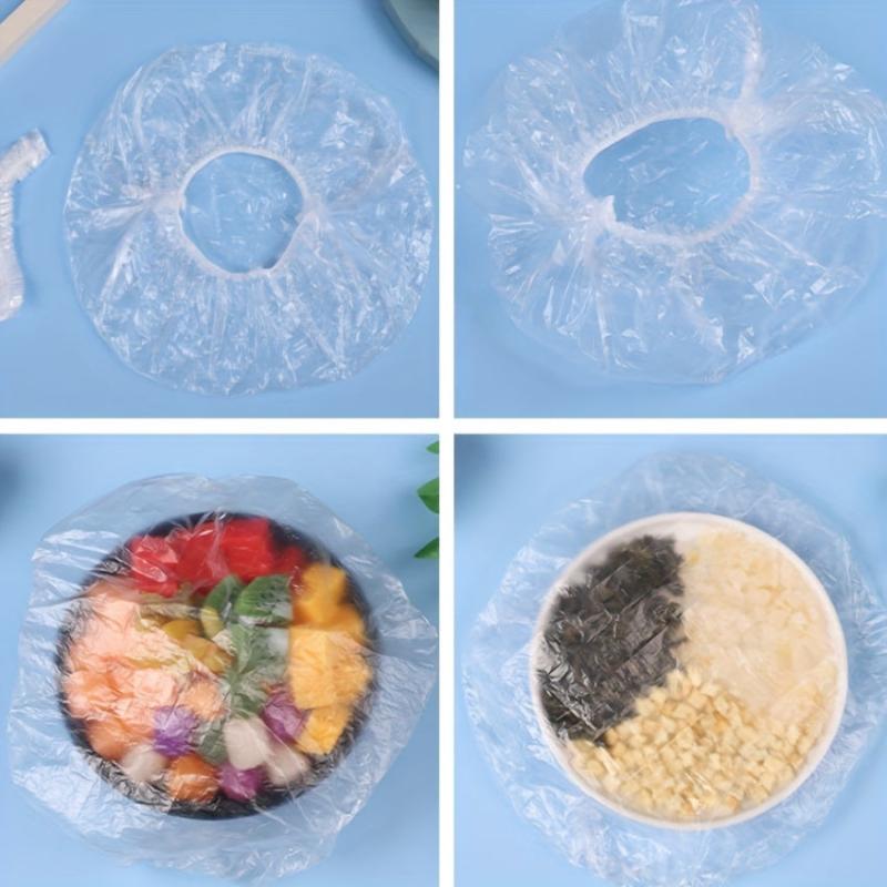 100pcs Disposable Food Covers Plastic Refrigerator Food Wrap Odor Proof Meal Cov