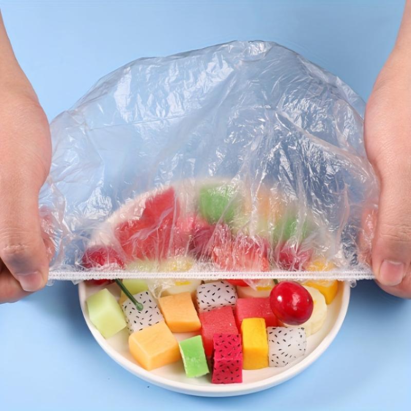 100pcs Disposable Food Covers Plastic Refrigerator Food Wrap Odor Proof Meal Cov